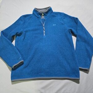 Köppen Fleece Quarter Zip Pullover Men Medium Blue Marl Outdoor Hiking Jacket